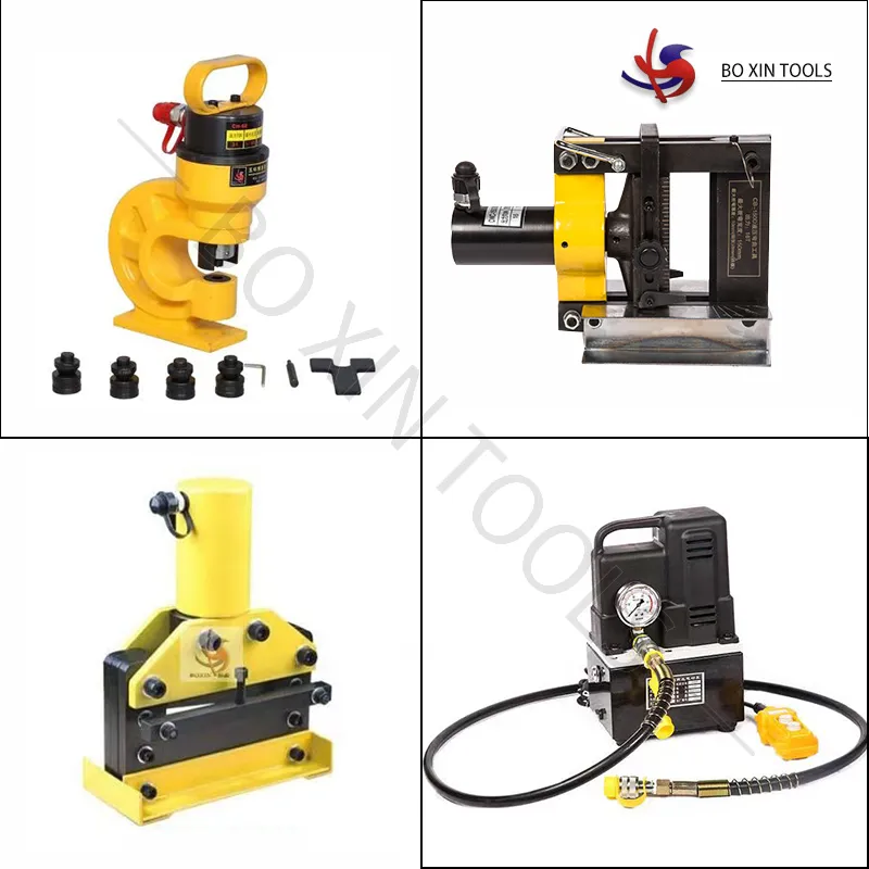 Máquina portátil hidráulica del procesador de la barra colectora de la herramienta de perforación del doblez del corte de cobre